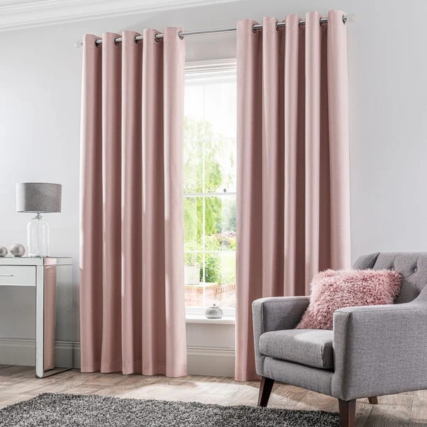 Dunelm Montreal Thermal Blackout Ultra Blush Eyelet Curtains 4 Dunelm Montreal Thermal Blackout Ultra Blush Eyelet Curtains - Image 2