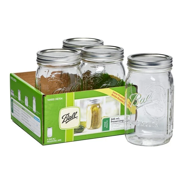Pack Of 4 Ball Mason 945ml Wide Mouth Preserving Jars 3 Pack Of 4 Ball Mason 945ml Wide Mouth Preserving Jars