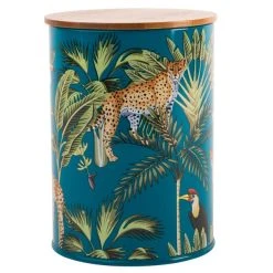 Beau & Elliot Teal Madagascar Cheetah Kitchen Canister