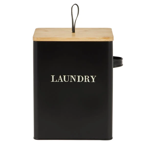 Dunelm Matt Black Wooden Laundry Caddy 3 Dunelm Matt Black Wooden Laundry Caddy