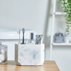 Dunelm Marble Resin Toothbrush Holder