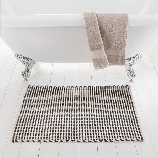 Dunelm Flat Weave Monochrome Bath Mat 3 Dunelm Flat Weave Monochrome Bath Mat