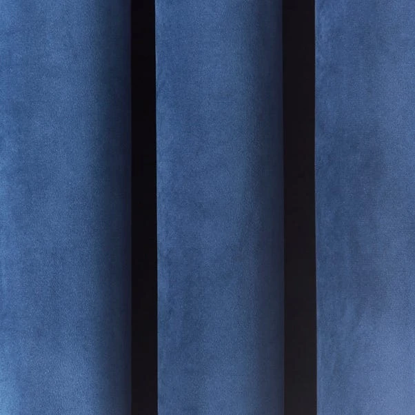 Dunelm Reversible Navy And Butterscotch Velour Eyelet Curtains 5 Dunelm Reversible Navy And Butterscotch Velour Eyelet Curtains - Image 3