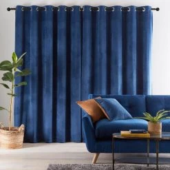 Dunelm Reversible Navy And Butterscotch Velour Eyelet Curtains 12 Dunelm Reversible Navy And Butterscotch Velour Eyelet Curtains -Dunelm Sales Store 30687259 alt04