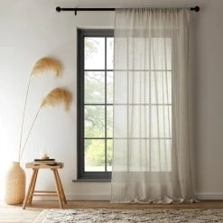 Dunelm Lucia Stripe Natural Slot Top Voile 7 Dunelm Lucia Stripe Natural Slot Top Voile -Dunelm Sales Store 30687295 alt01