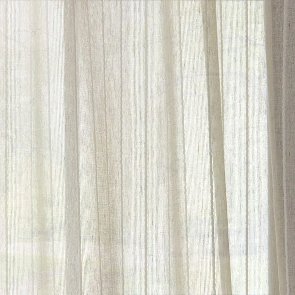 Dunelm Lucia Stripe Natural Slot Top Voile 5 Dunelm Lucia Stripe Natural Slot Top Voile - Image 3