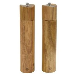 Dunelm Set Of 2 Large Acacia Salt & Pepper Mills