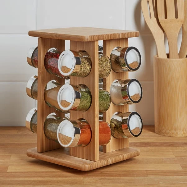 Dunelm Bamboo Rotating Spice Rack 3 Dunelm Bamboo Rotating Spice Rack