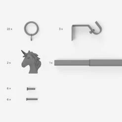 Dunelm Unicorn Extendable Eyelet Curtain Pole Dia. 19mm -Dunelm Sales Store 30687627 alt05