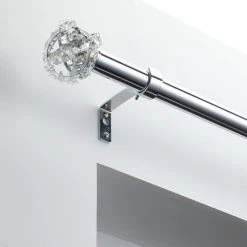 Dunelm Cecile Extendable Chrome Eyelet Curtain Pole Dia. 28mm