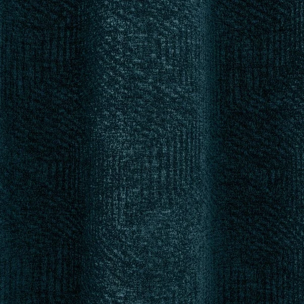 Luxury Collection Chenille Geo Peacock Eyelet Curtains 5 Luxury Collection Chenille Geo Peacock Eyelet Curtains - Image 3