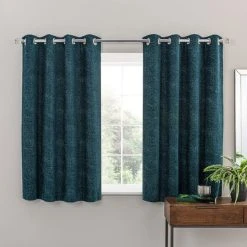 Luxury Collection Chenille Geo Peacock Eyelet Curtains 12 Luxury Collection Chenille Geo Peacock Eyelet Curtains -Dunelm Sales Store 30687954 alt05