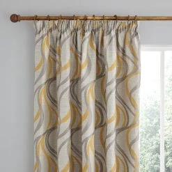 Dunelm Mirage Ochre Pencil Pleat Curtains