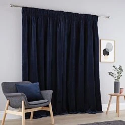 Luxury Collection Peyton Indigo Pencil Pleat Curtains -Dunelm Sales Store 30688372 alt04