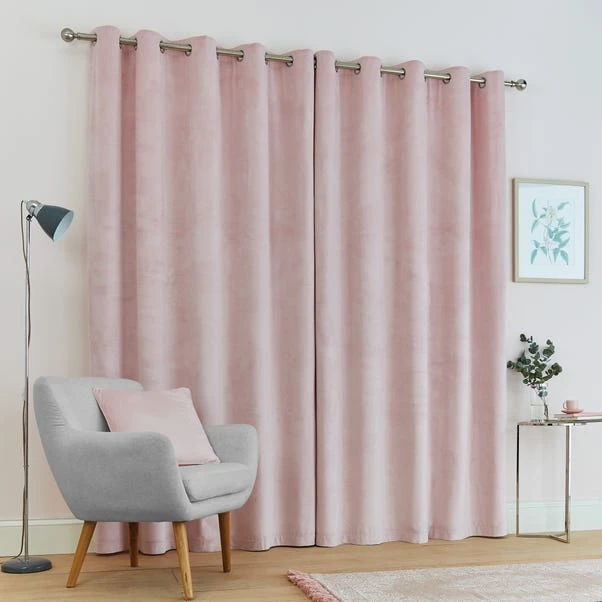 Dunelm Ashford Blush Velour Eyelet Curtains 6 Dunelm Ashford Blush Velour Eyelet Curtains - Image 4