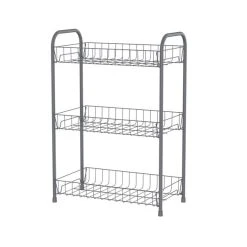 Dunelm Grey 3 Tier Slimline Trolley