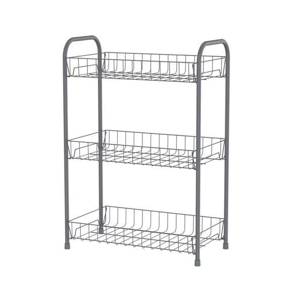 Dunelm Grey 3 Tier Slimline Trolley 3 Dunelm Grey 3 Tier Slimline Trolley
