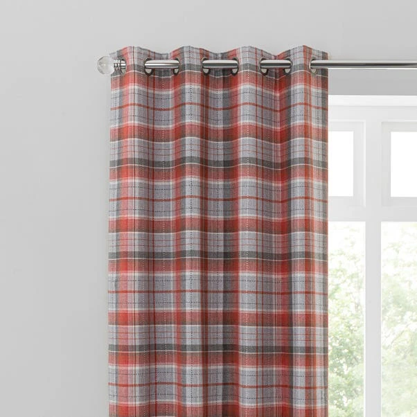Dunelm Inverness Check Red Eyelet Curtains 3 Dunelm Inverness Check Red Eyelet Curtains