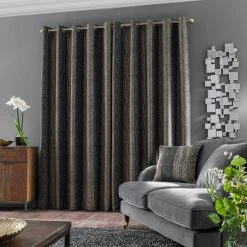 Dunelm Alexandria Stripe Charcoal Eyelet Curtains 11 Dunelm Alexandria Stripe Charcoal Eyelet Curtains -Dunelm Sales Store 30689798 alt04