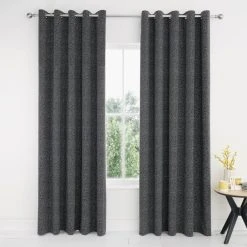 Dunelm Dottie Reversible Black Blackout Eyelet Curtains -Dunelm Sales Store 30691219 alt03