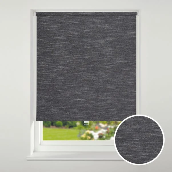 Swish Cordless Black Textured Blackout Roller Blind 3 Swish Cordless Black Textured Blackout Roller Blind