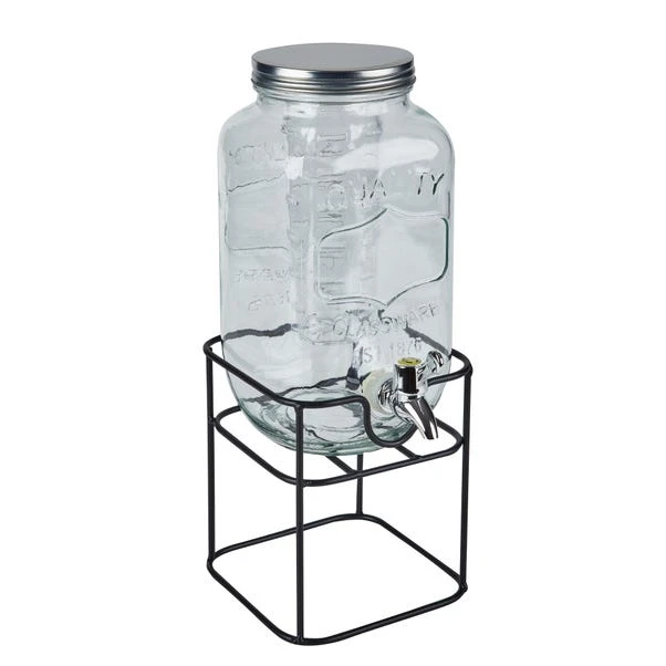 Dunelm 3.3L Glass Drinks Dispenser With Infuser And Stand 3 Dunelm 3.3L Glass Drinks Dispenser With Infuser And Stand