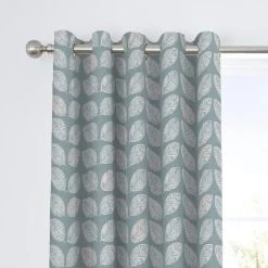 Fusion Delft Duck Egg Eyelet Curtains