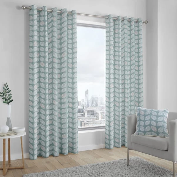 Fusion Delft Duck Egg Eyelet Curtains 4 Fusion Delft Duck Egg Eyelet Curtains - Image 2