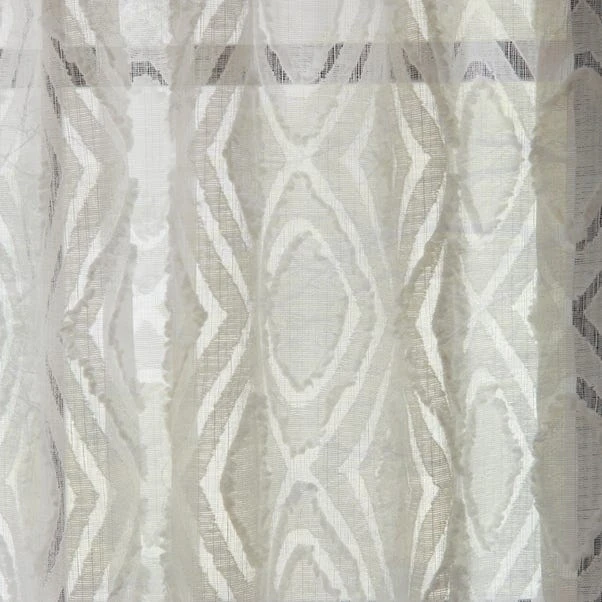 Dunelm Tufted Diamond Slot Top White Voile 5 Dunelm Tufted Diamond Slot Top White Voile - Image 3