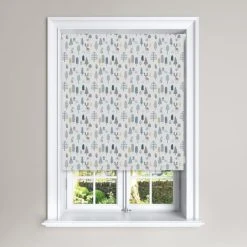 Dunelm Grey Scandi Forest Black Out Roller Blind