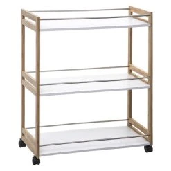 White Bamboo Kitchen Trolley