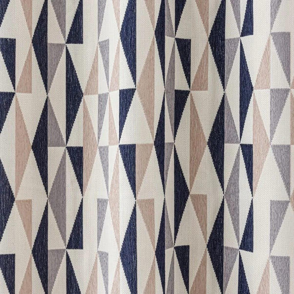 Dunelm Elements Triangles Navy Eyelet Curtains 5 Dunelm Elements Triangles Navy Eyelet Curtains - Image 3