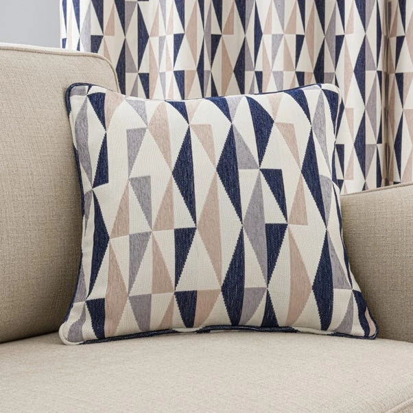 Dunelm Elements Triangles Navy Eyelet Curtains 8 Dunelm Elements Triangles Navy Eyelet Curtains - Image 6