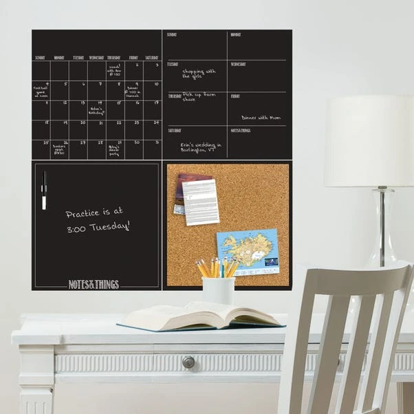 Wallpops Black 4 Piece Organisation Board 3 Wallpops Black 4 Piece Organisation Board