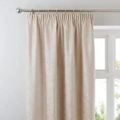 Luxury Collection Chenille Cream Pencil Pleat Curtains