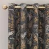 Luxury Collection Palm Charcoal Eyelet Curtains 2 Luxury Collection Palm Charcoal Eyelet Curtains -Dunelm Sales Store 30707758