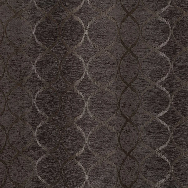 Luxury Collection Chenille Ogee Charcoal Eyelet Curtains 5 Luxury Collection Chenille Ogee Charcoal Eyelet Curtains - Image 3