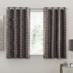 Luxury Collection Chenille Ogee Charcoal Eyelet Curtains 12 Luxury Collection Chenille Ogee Charcoal Eyelet Curtains -Dunelm Sales Store 30707774 alt05