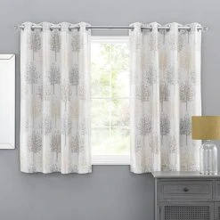 Luxury Collection Jacquard Trees Dove Grey Eyelet Curtains 12 Luxury Collection Jacquard Trees Dove Grey Eyelet Curtains -Dunelm Sales Store 30707785 alt05