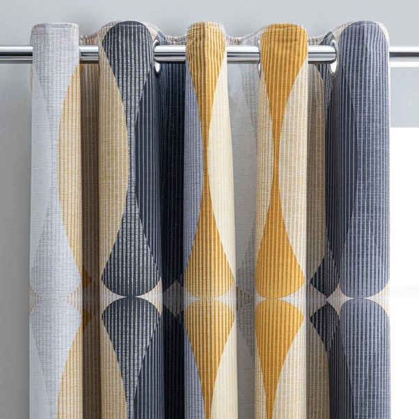 Elements Elijah Ochre Blackout Eyelet Curtains 3 Elements Elijah Ochre Blackout Eyelet Curtains