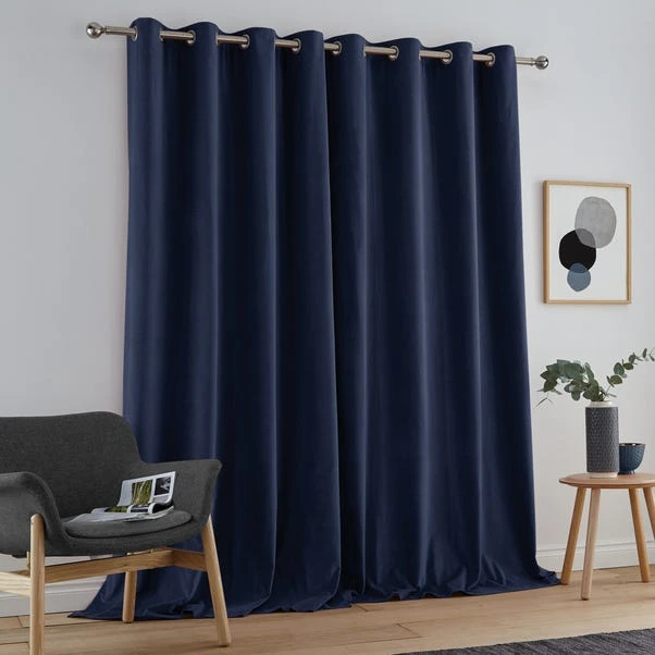 Luxury Collection Peyton Indigo Blue Velvet Eyelet Curtains 6 Luxury Collection Peyton Indigo Blue Velvet Eyelet Curtains - Image 4