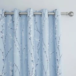 Dunelm Belle Blue Blackout Eyelet Curtains