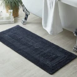 Dunelm Supersoft Charcoal Bath Runner