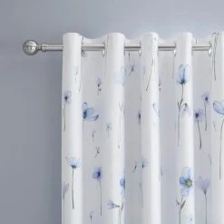 Dunelm Maddie Blue Blackout Eyelet Curtains