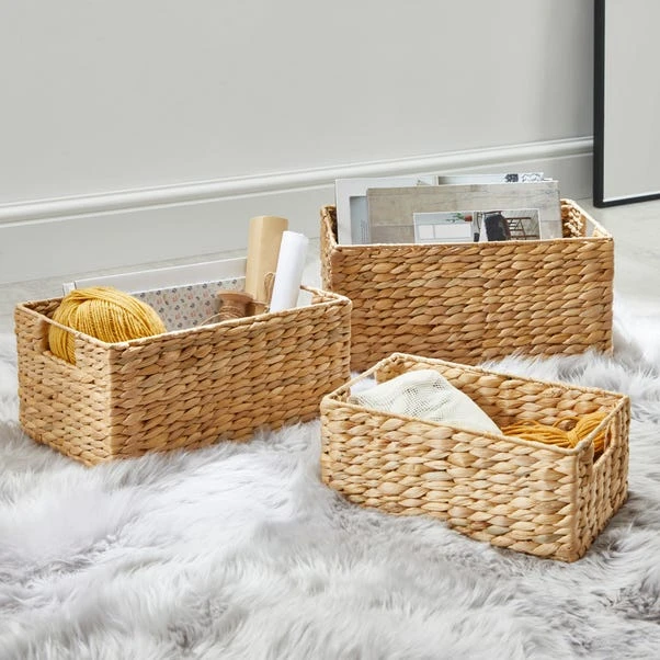 Dunelm Water Hyacinth Set Of 3 Small Baskets 3 Dunelm Water Hyacinth Set Of 3 Small Baskets