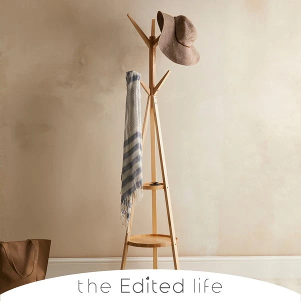 The Edited Life Ash Wood Coat Stand With Shelves 3 The Edited Life Ash Wood Coat Stand With Shelves
