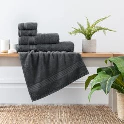 Dunelm Charcoal Egyptian Cotton Towel