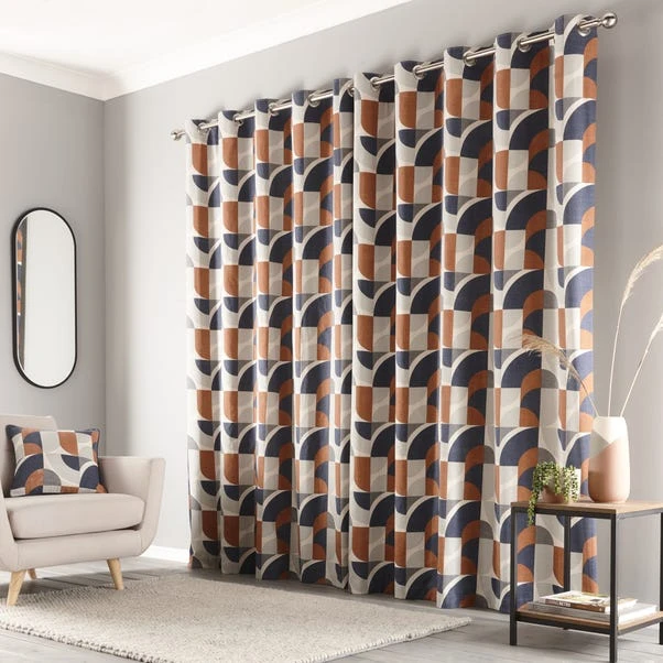 Dunelm Elements Marne Navy Eyelet Curtains 6 Dunelm Elements Marne Navy Eyelet Curtains - Image 4