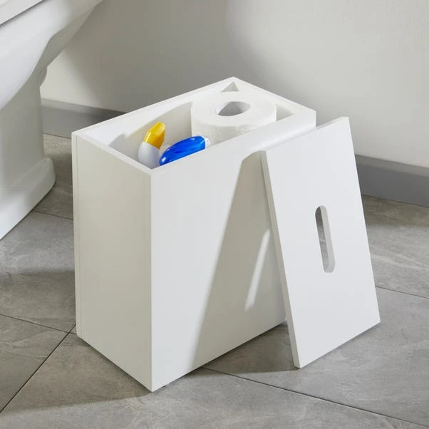 Lloyd Pascal Jasper White Gloss Bathroom Tidy With Removable Lid 3 Lloyd Pascal Jasper White Gloss Bathroom Tidy With Removable Lid