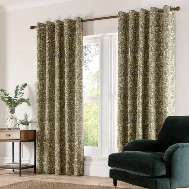 Dunelm Brampton Green Eyelet Curtains 4 Dunelm Brampton Green Eyelet Curtains - Image 2